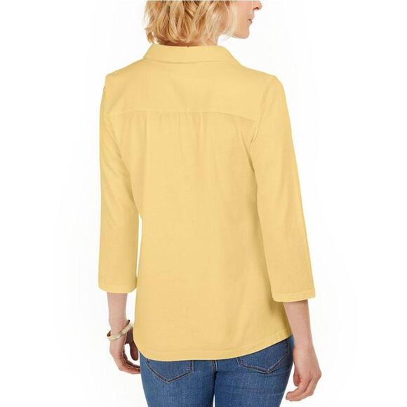 Charter Club Supima® Cotton 3/4-Sleeve Polo - Picture 2 of 4